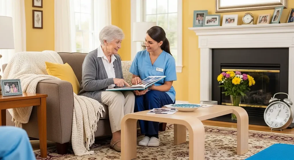 Elderly receiving in-home dementia care