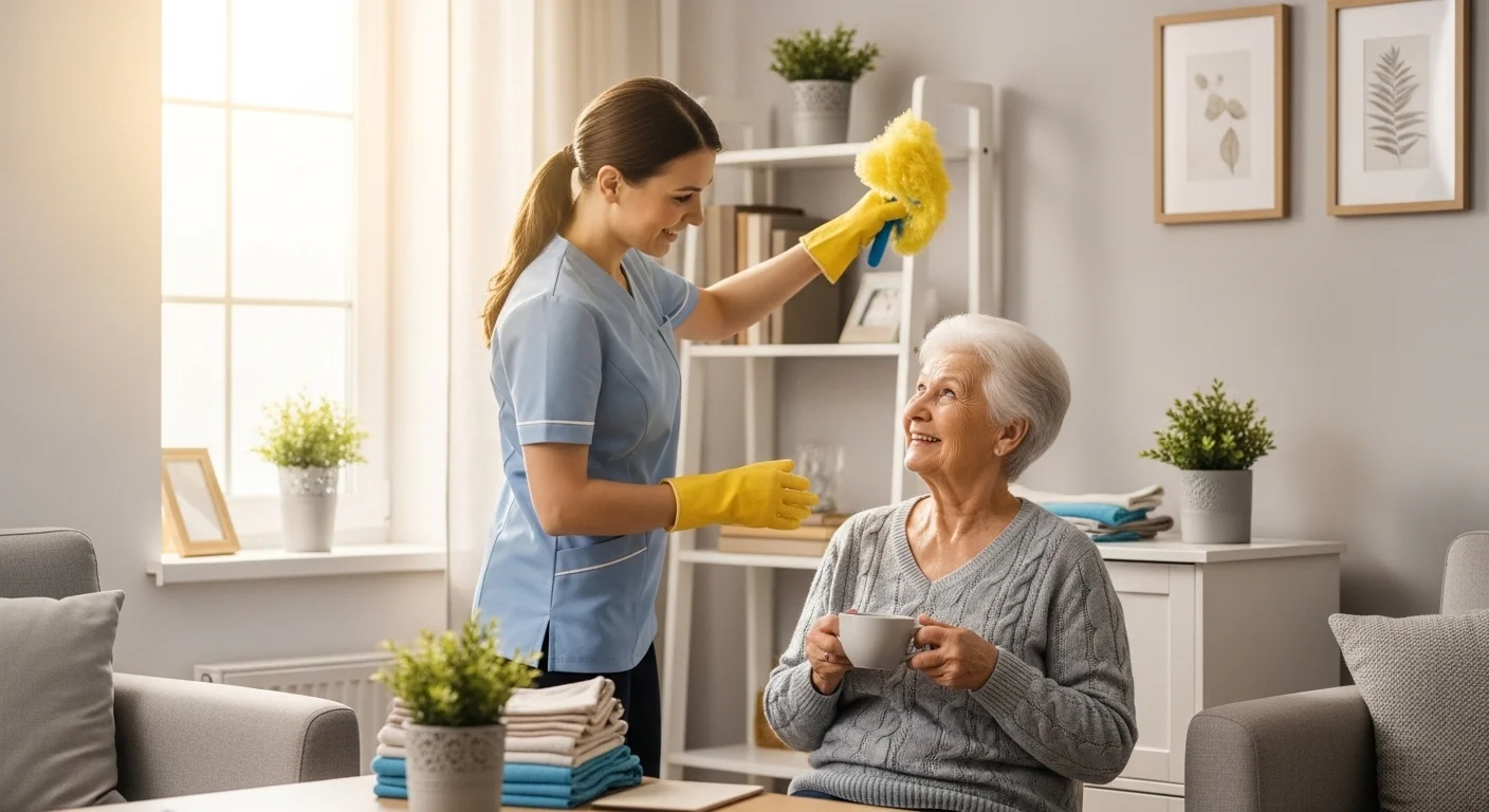 Light housekeeping for seniors with caregiver