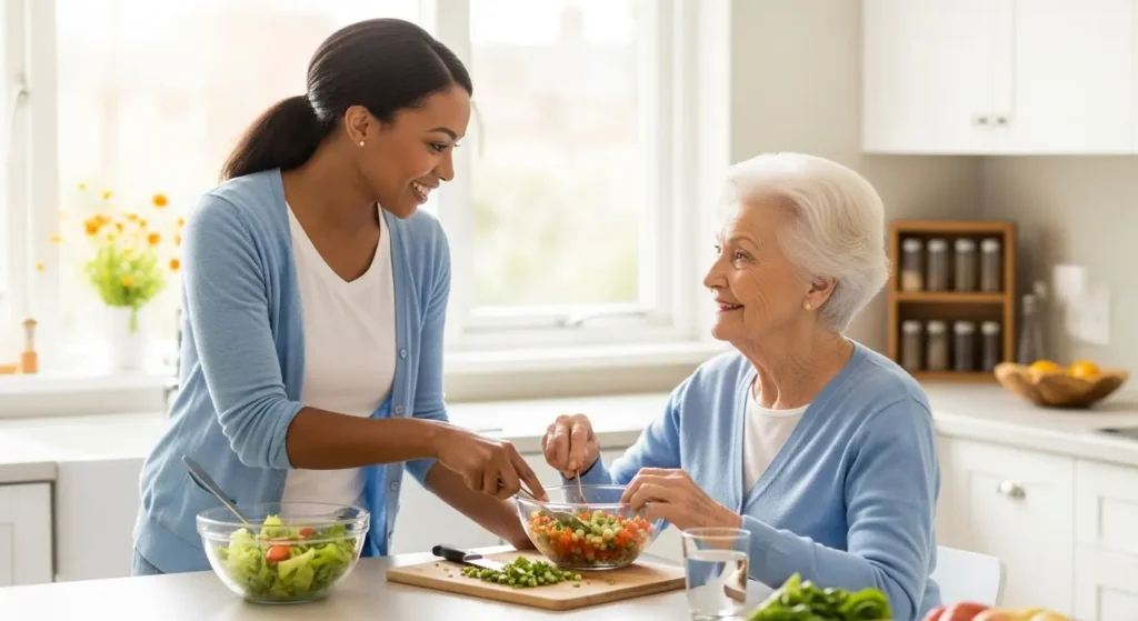 personal care assistance for seniors in kitchen