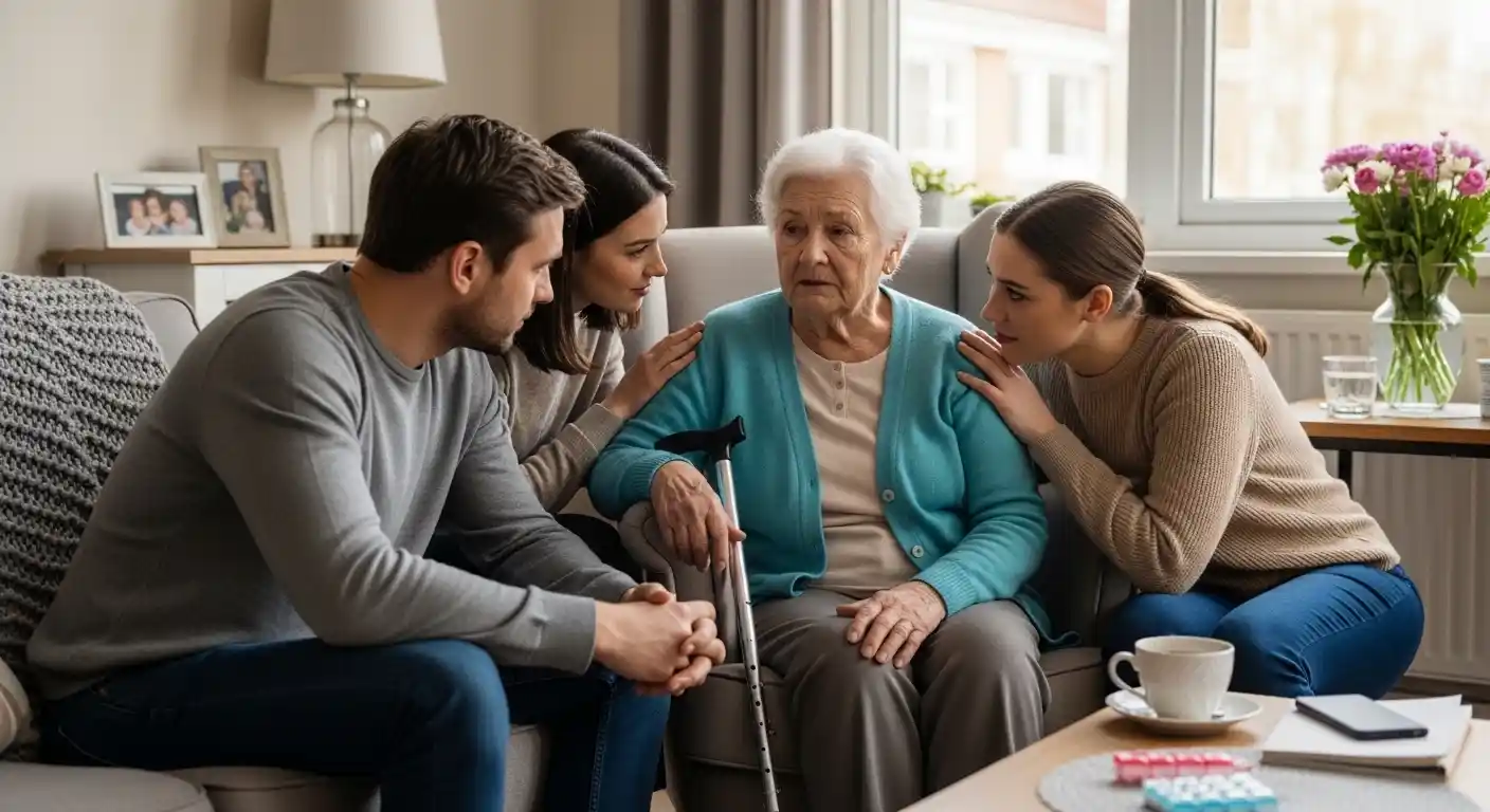 Family noticing early signs that an elderly parent may need in-home care